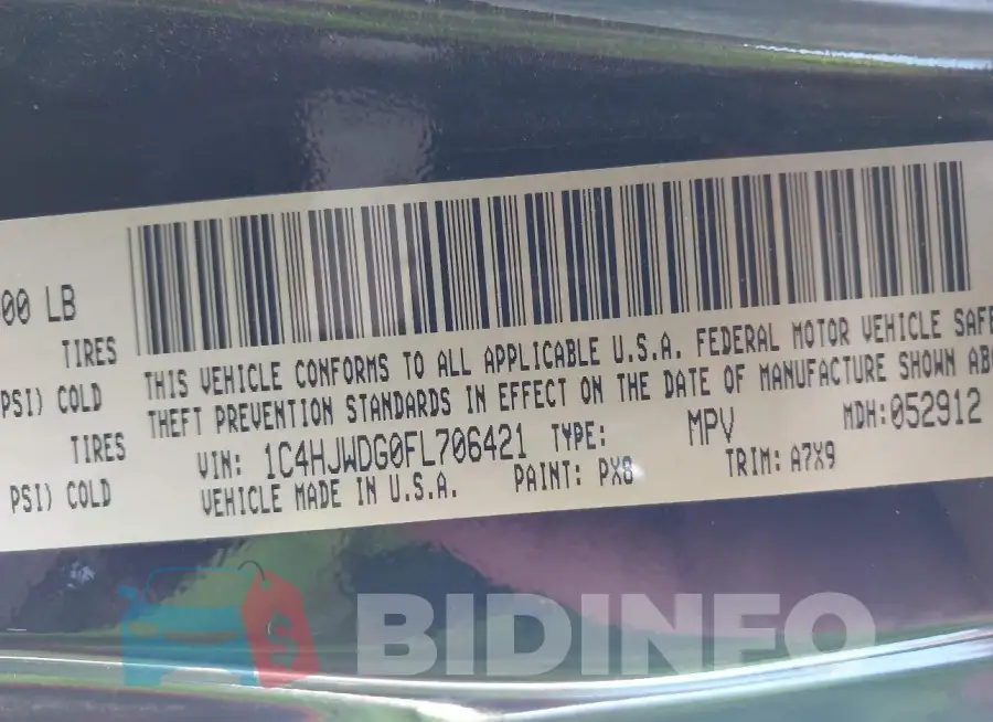 1C4HJWDG0FL706421 Photo# 9
