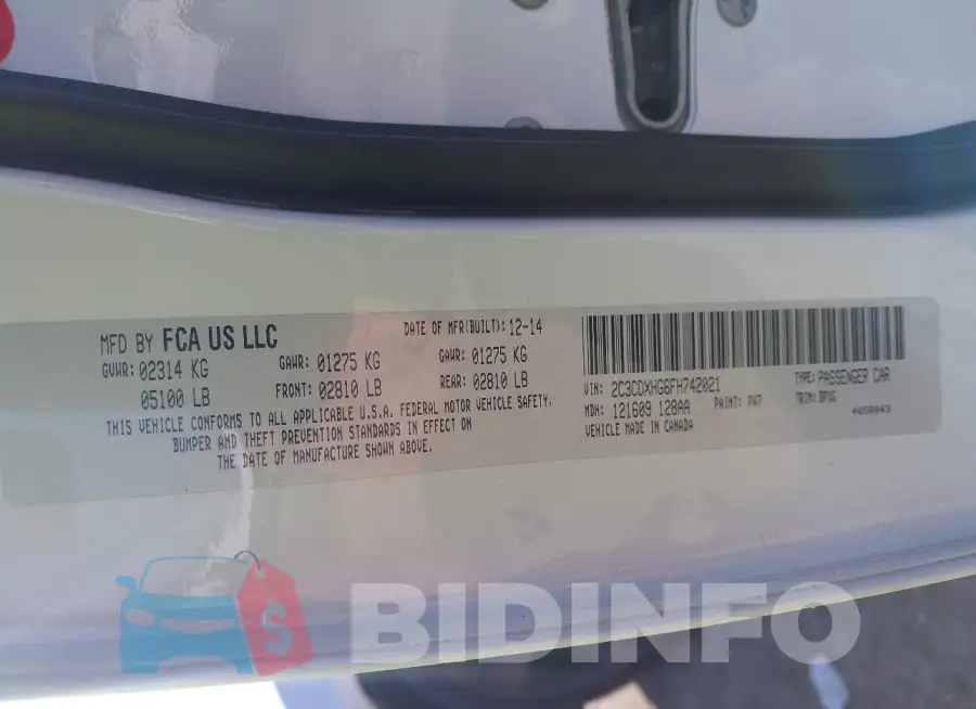 2C3CDXHG6FH742021 Photo# 9