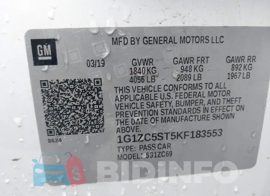 1G1ZC5ST5KF183553 Photo# 9