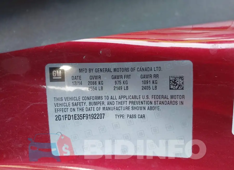 2G1FD1E35F9192207 Photo# 9