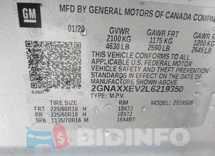 2GNAXXEV2L6219350 Photo# 9