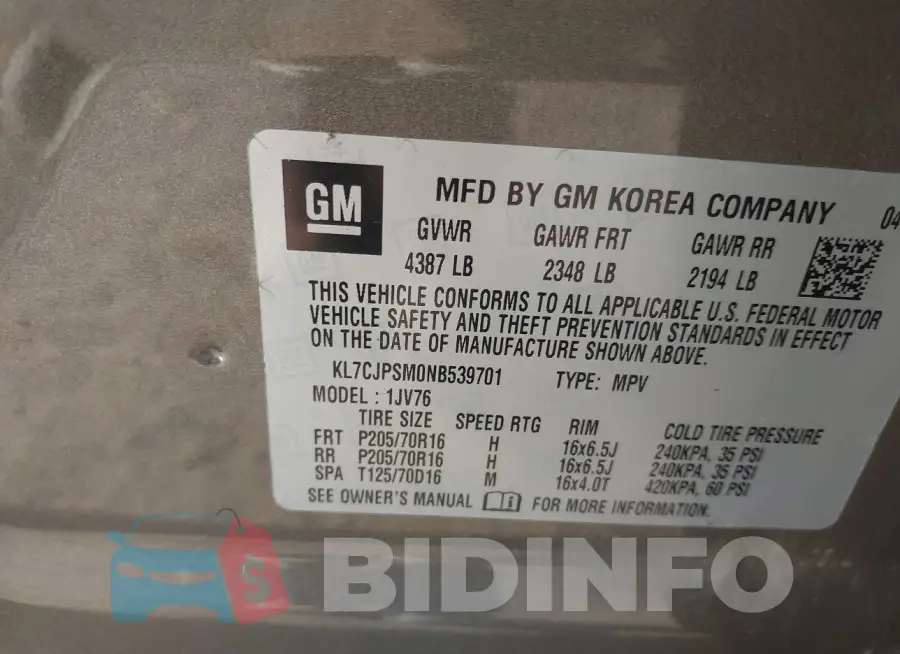 KL7CJPSM0NB539701 Photo# 9