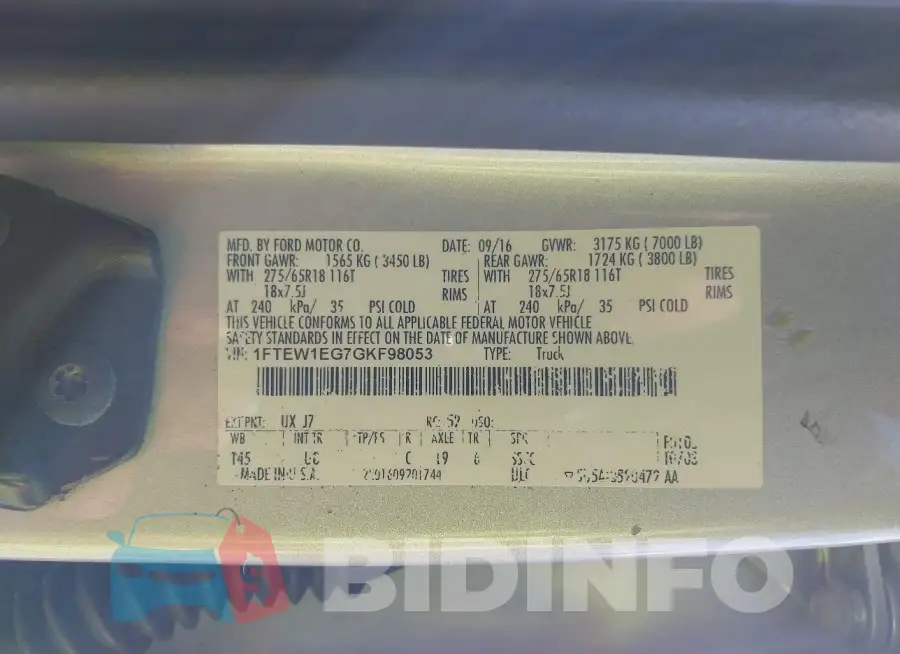 1FTEW1EG7GKF98053 Photo# 9