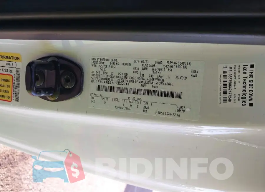 1FTEX1EB8PKE32013 Photo# 9