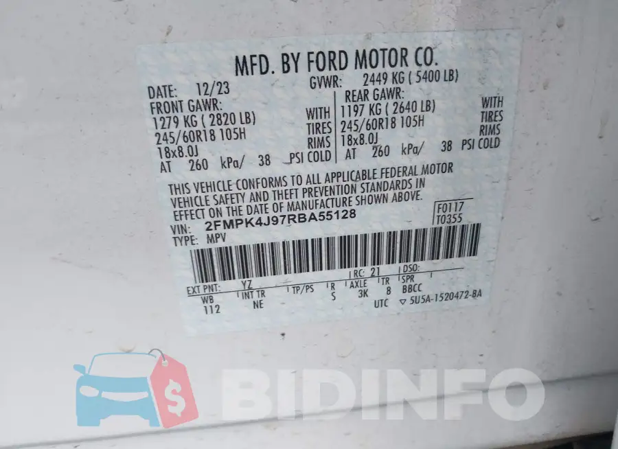 2FMPK4J97RBA55128 Photo# 9