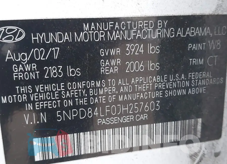 5NPD84LF0JH257603 Photo# 9