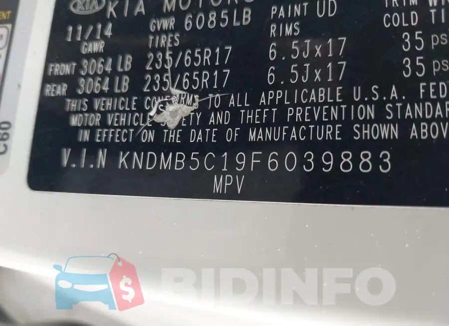 KNDMB5C19F6039883 Photo# 9