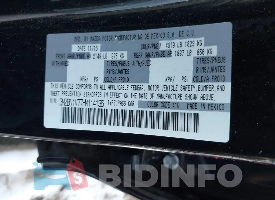 3MZBN1V77HM114136 Photo# 9