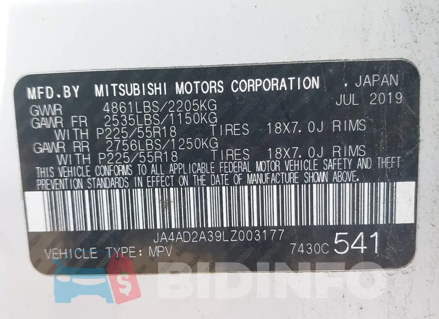 JA4AD2A39LZ003177 Photo# 9