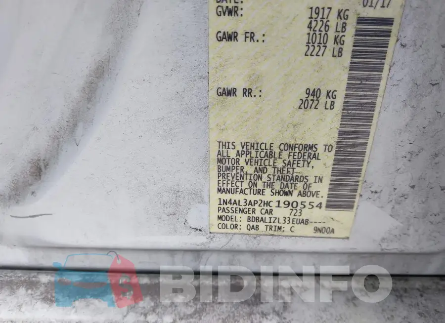 1N4AL3AP2HC190554 Photo# 9