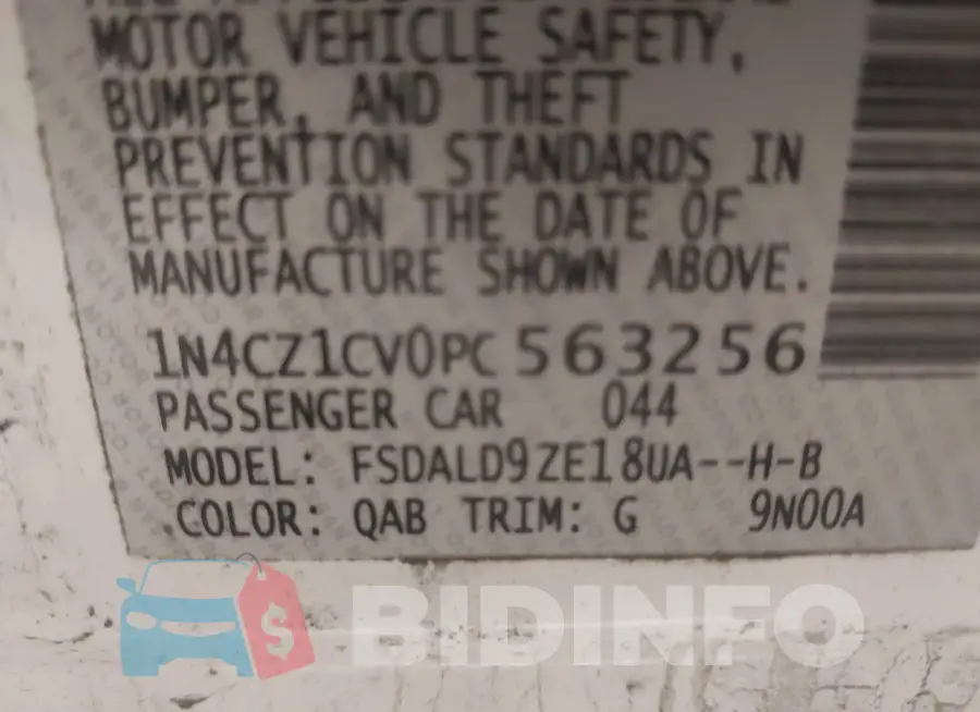 1N4CZ1CV0PC563256 Photo# 9