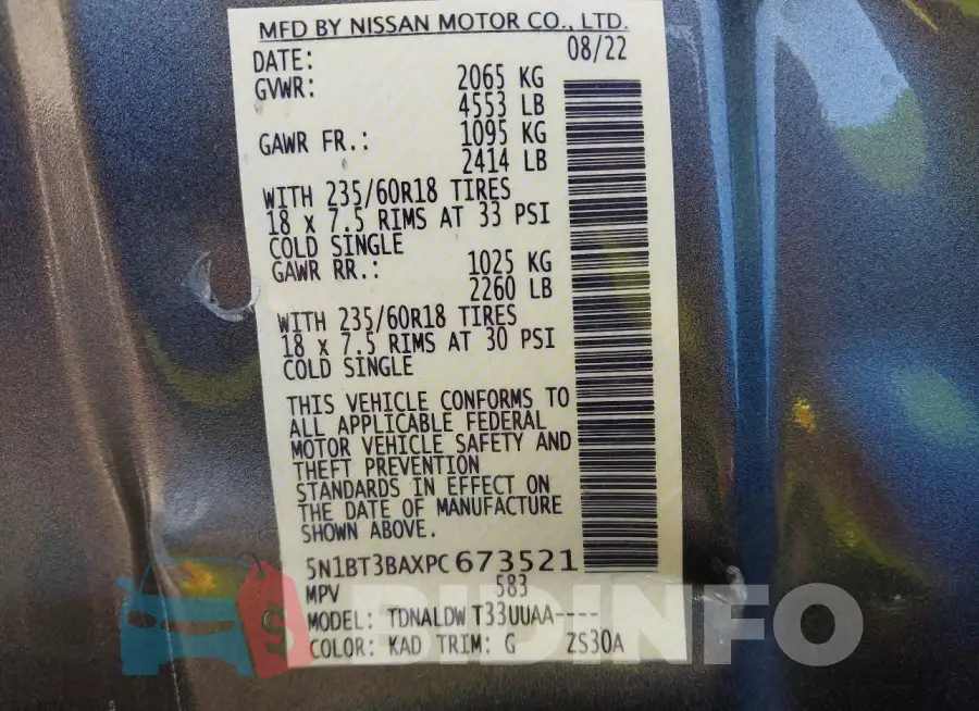 5N1BT3BAXPC673521 Photo# 9