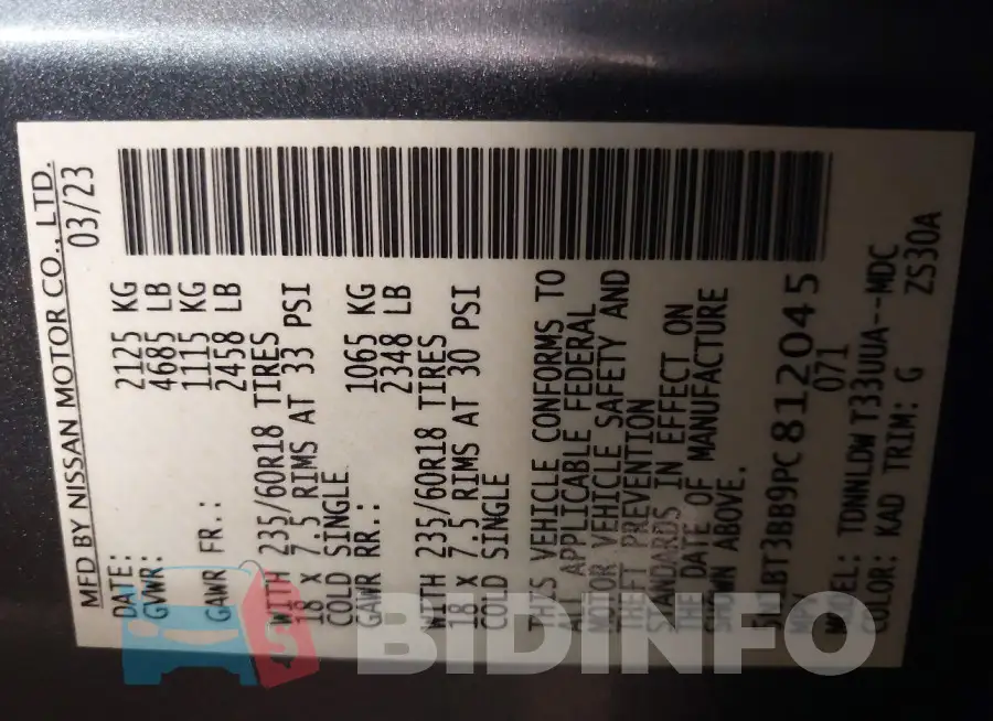 5N1BT3BB9PC812045 Photo# 9