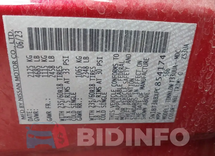 5N1BT3BBXPC854174 Photo# 9