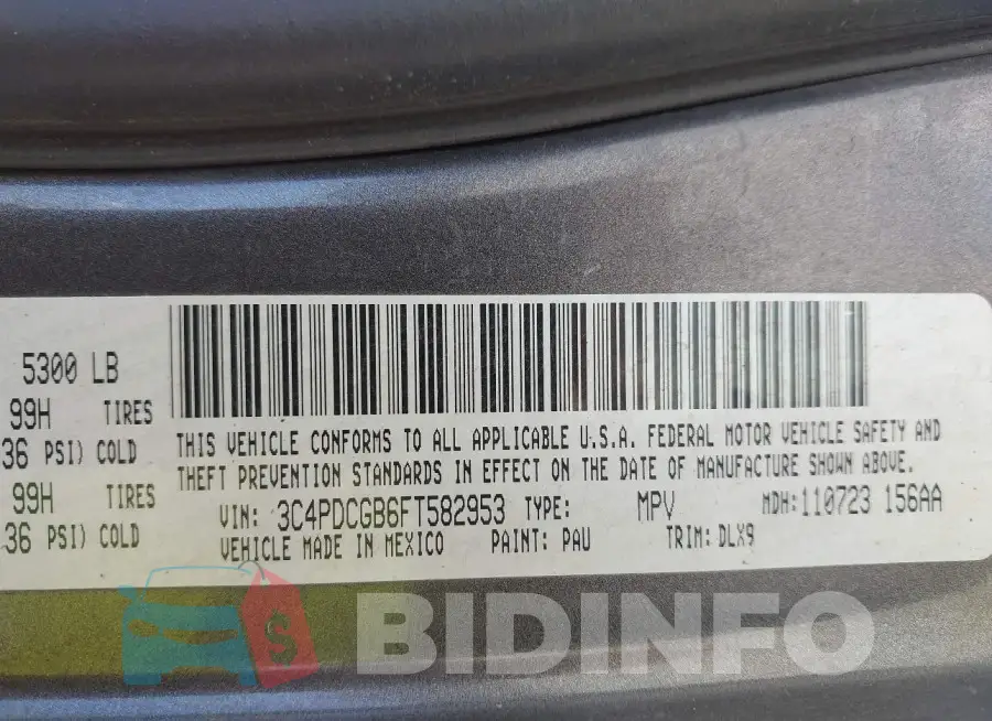 3C4PDCGB6FT582953 Photo# 9