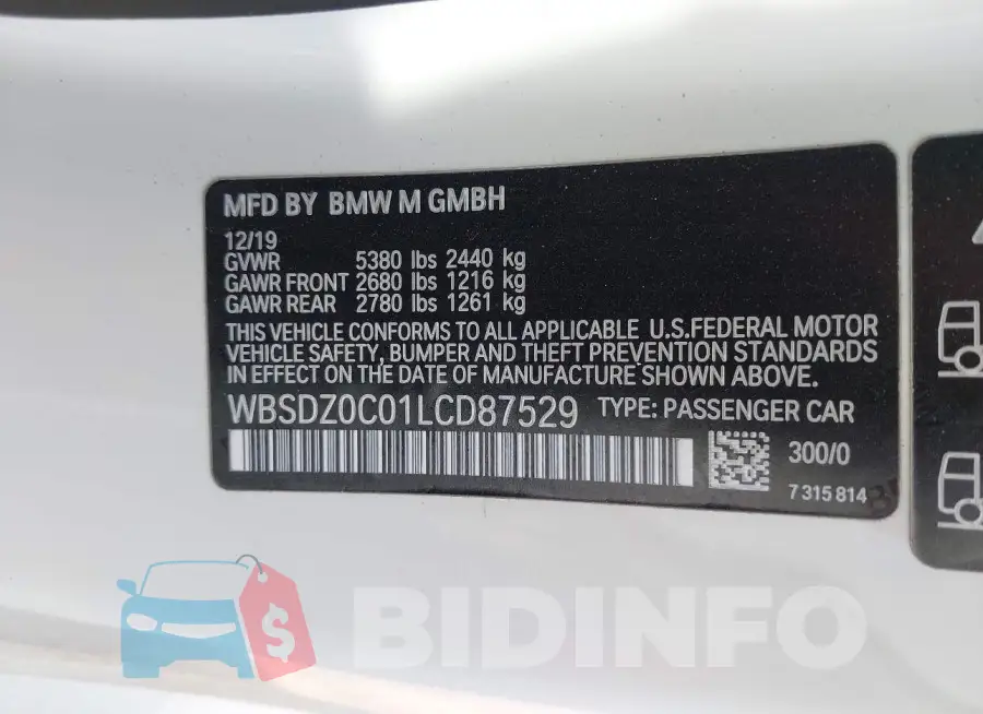 WBSDZ0C01LCD87529 Photo# 9