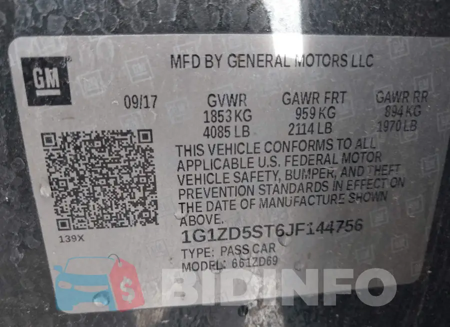 1G1ZD5ST6JF144756 Photo# 9