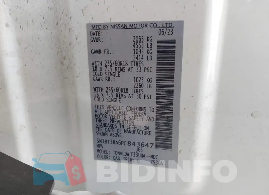 5N1BT3BA6PC843647 Photo# 9