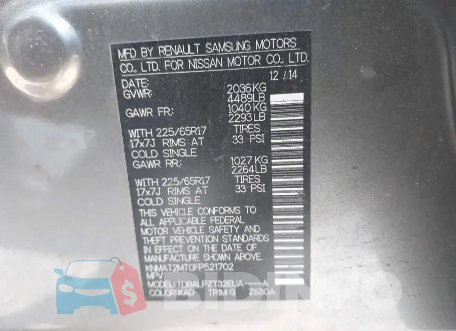 KNMAT2MT0FP521702 Photo# 9