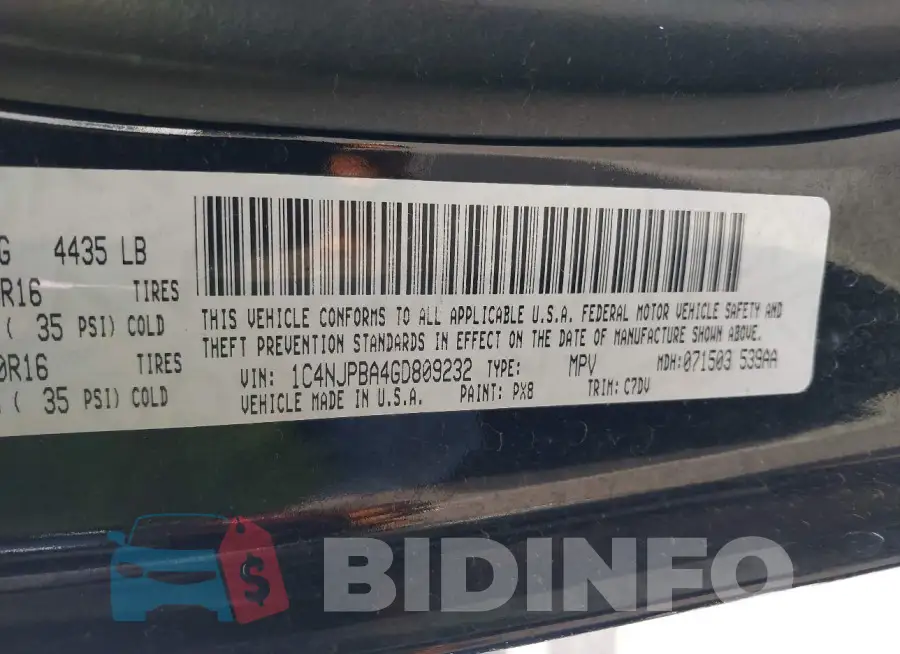 1C4NJPBA4GD809232 Photo# 9