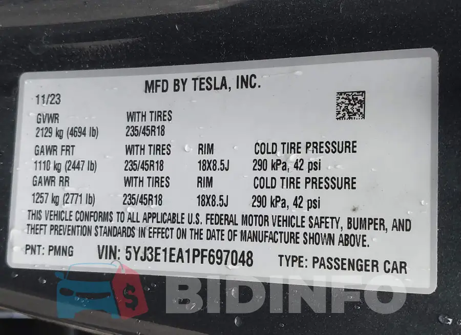 5YJ3E1EA1PF697048 Photo# 9