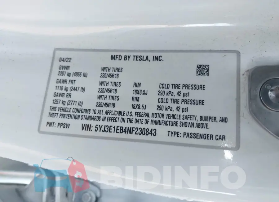5YJ3E1EB4NF230843 Photo# 9