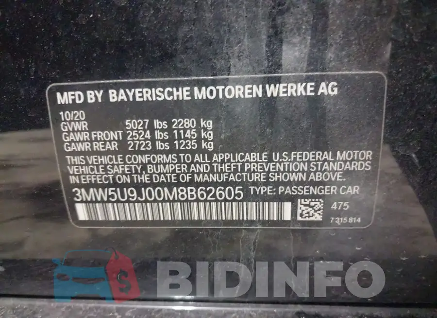 3MW5U9J00M8B62605 Photo# 9