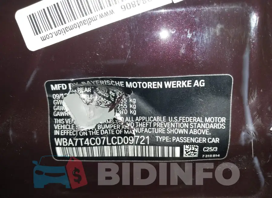 WBA7T4C07LCD09721 Photo# 9