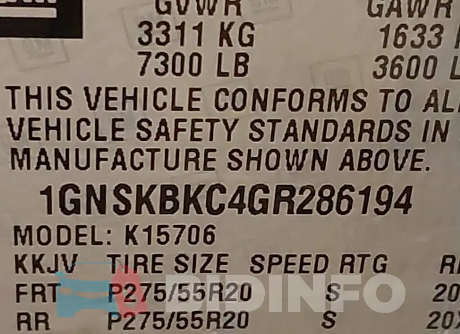 1GNSKBKC4GR286194 Photo# 9