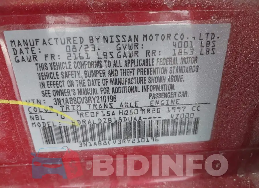 3N1AB8CV3RY210196 Photo# 9