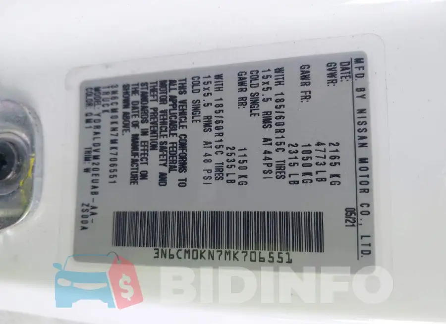 3N6CM0KN7MK706551 Photo# 9