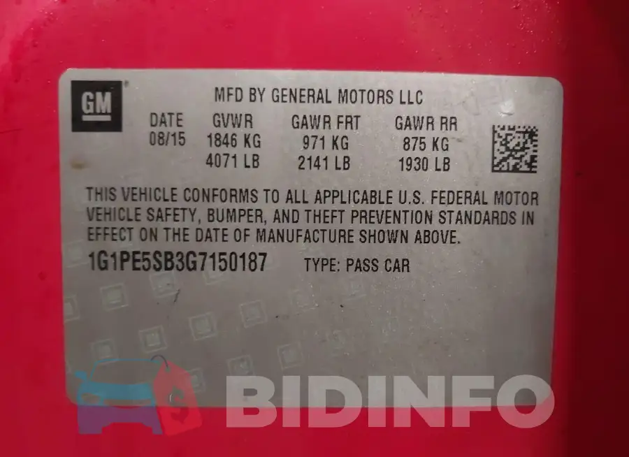1G1PE5SB3G7150187 Photo# 9