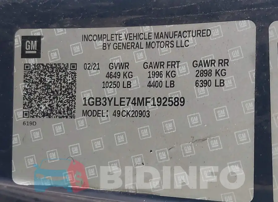1GB3YLE74MF192589 Photo# 9