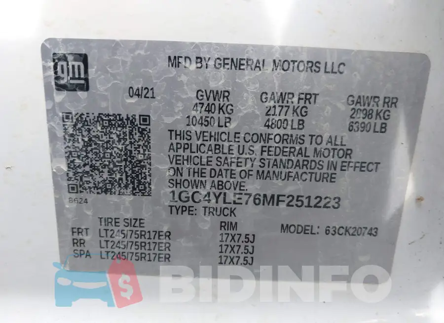 1GC4YLE76MF251223 Photo# 8