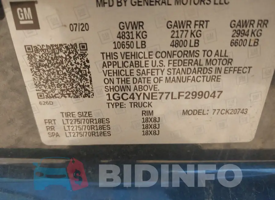 1GC4YNE77LF299047 Photo# 8