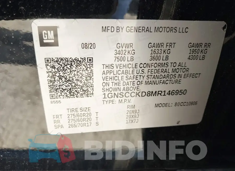 1GNSCCKD8MR146950 Photo# 9