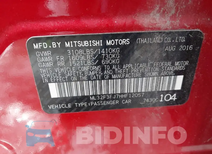 ML32F3FJ7HHF12057 Photo# 9