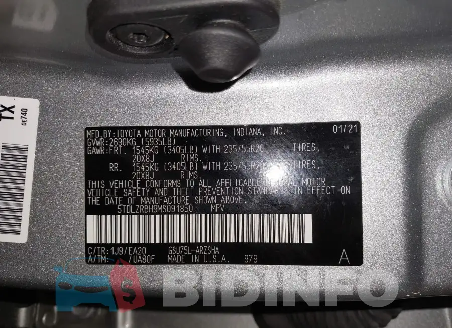 5TDLZRBH9MS091850 Photo# 9