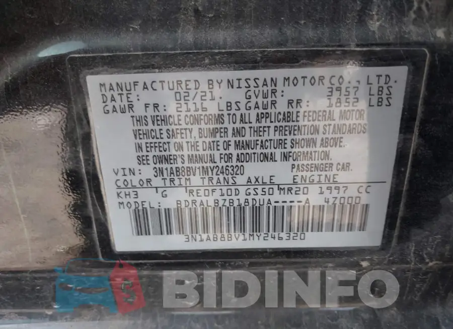 3N1AB8BV1MY246320 Photo# 9