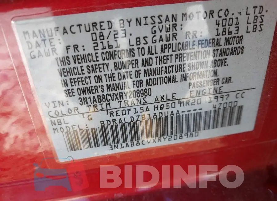 3N1AB8CVXRY208980 Photo# 9