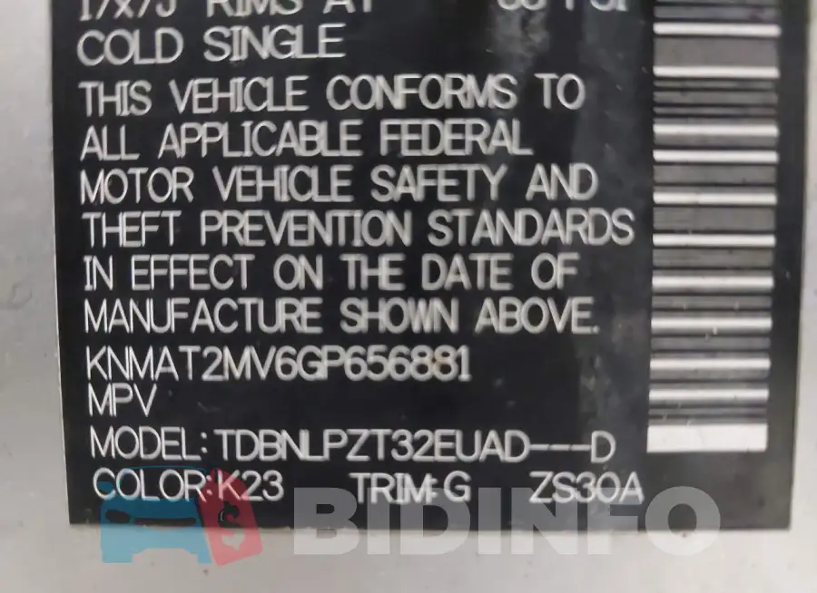 KNMAT2MV6GP656881 Photo# 9