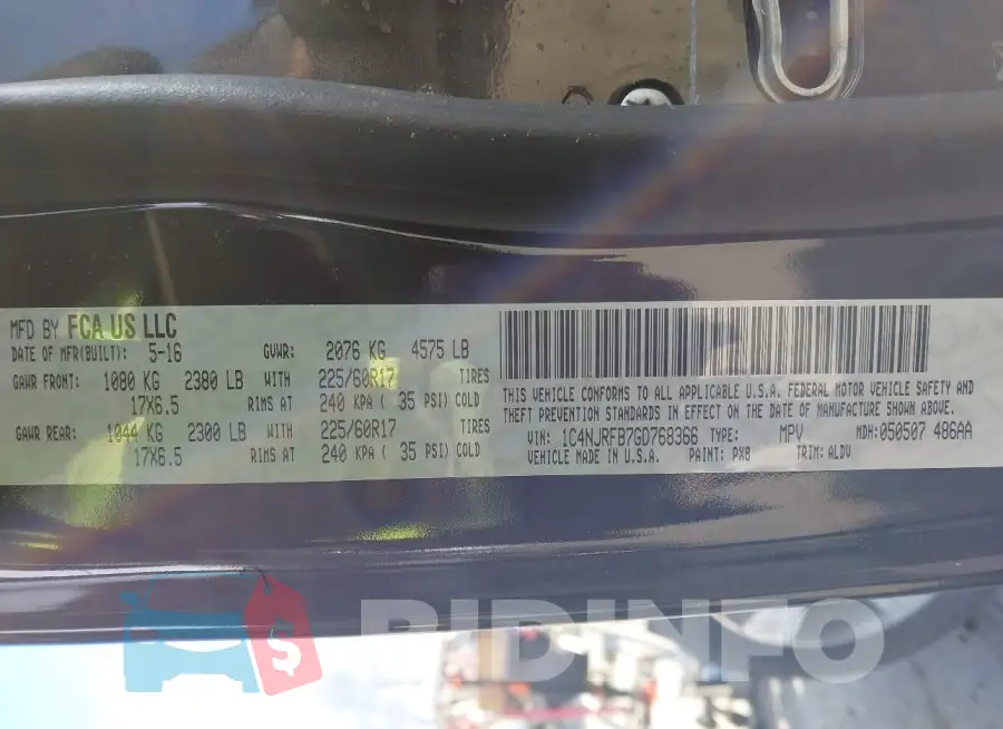 1C4NJRFB7GD768366 Photo# 9