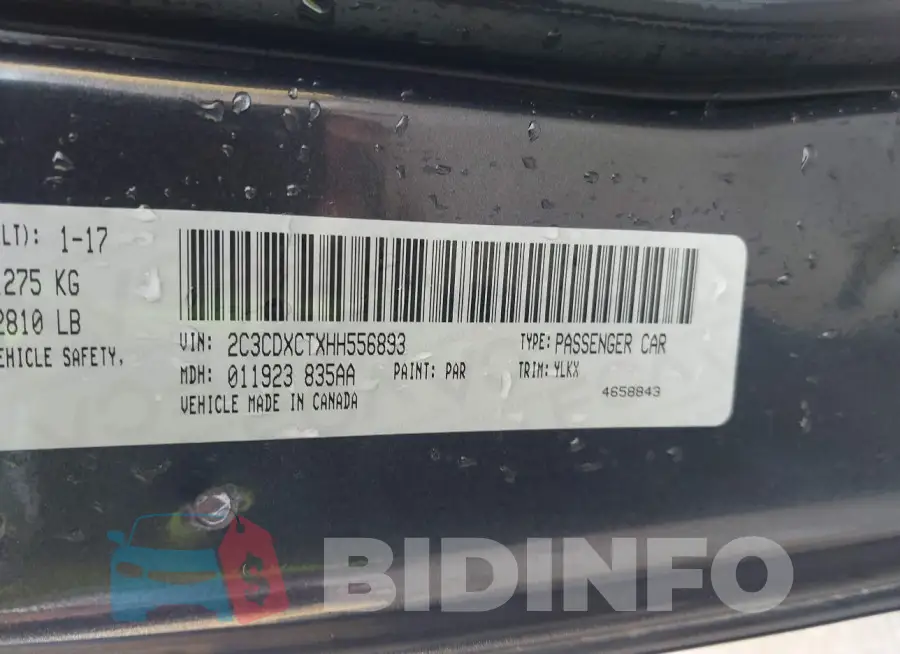 2C3CDXCTXHH556893 Photo# 9