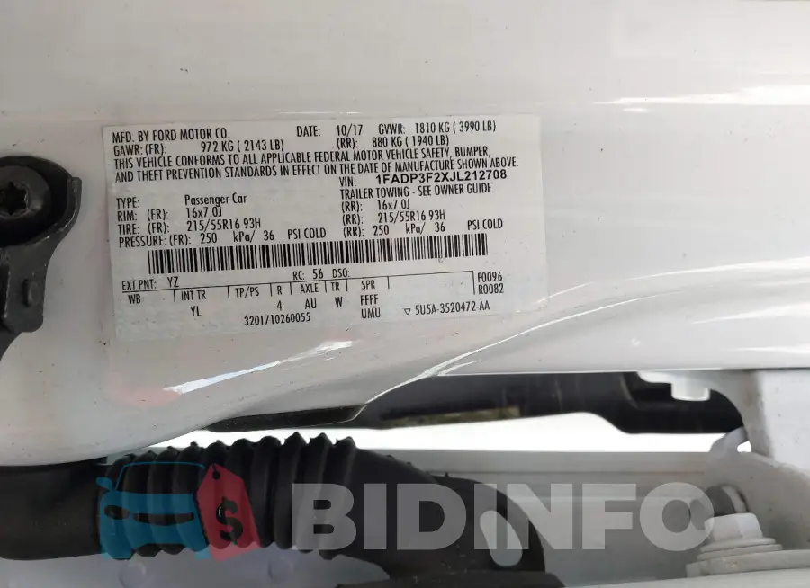 1FADP3F2XJL212708 Photo# 9