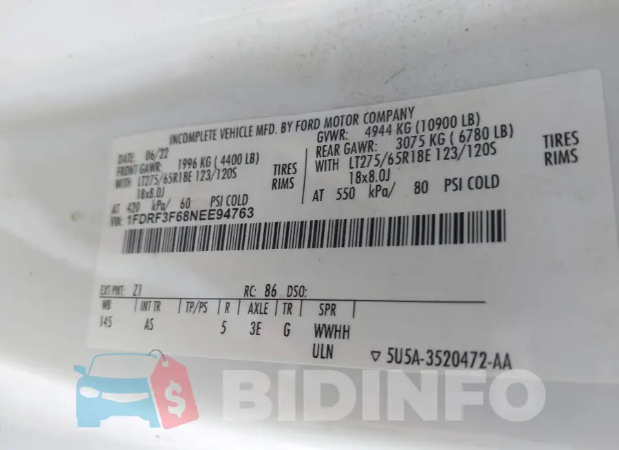 1FDRF3F68NEE94763 Photo# 8