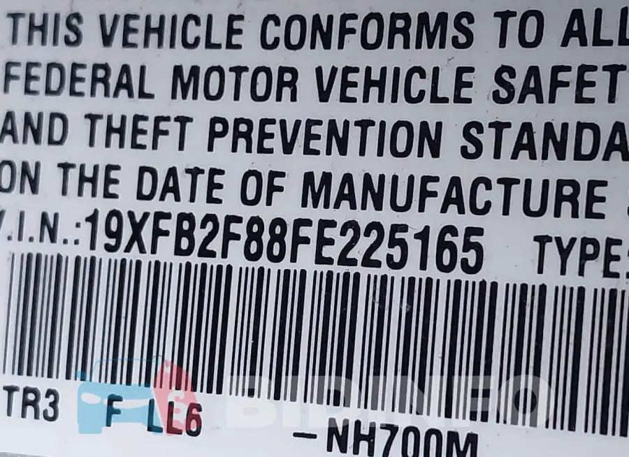 19XFB2F88FE225165 Photo# 9