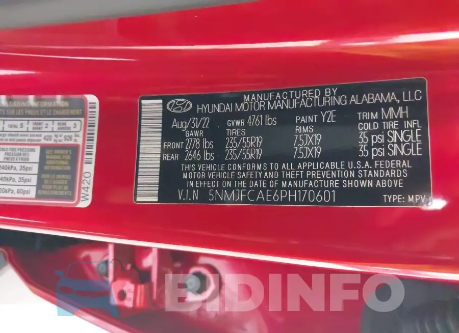 5NMJFCAE6PH170601 Photo# 9