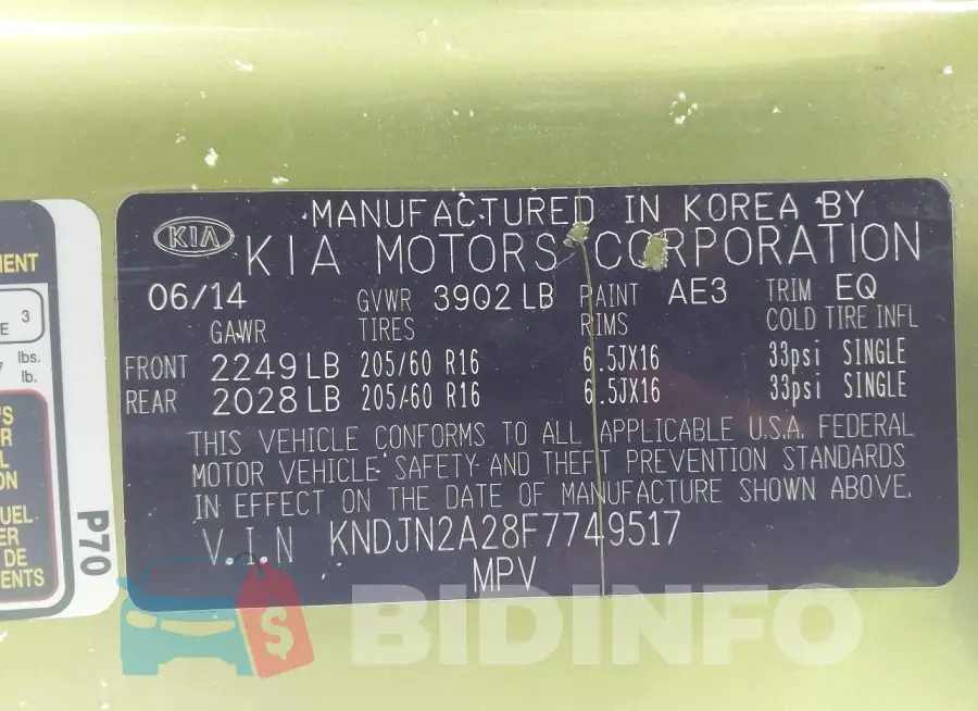 KNDJN2A28F7749517 Photo# 9