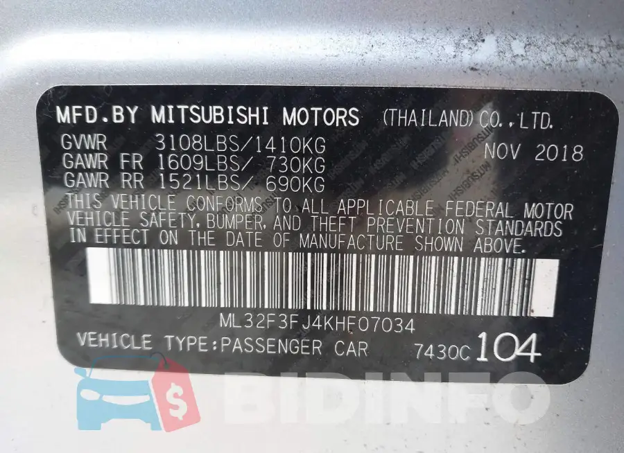 ML32F3FJ4KHF07034 Photo# 9