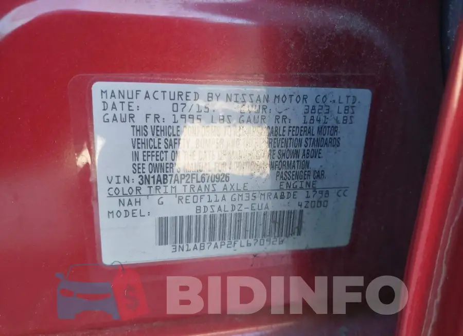 3N1AB7AP2FL670926 Photo# 9